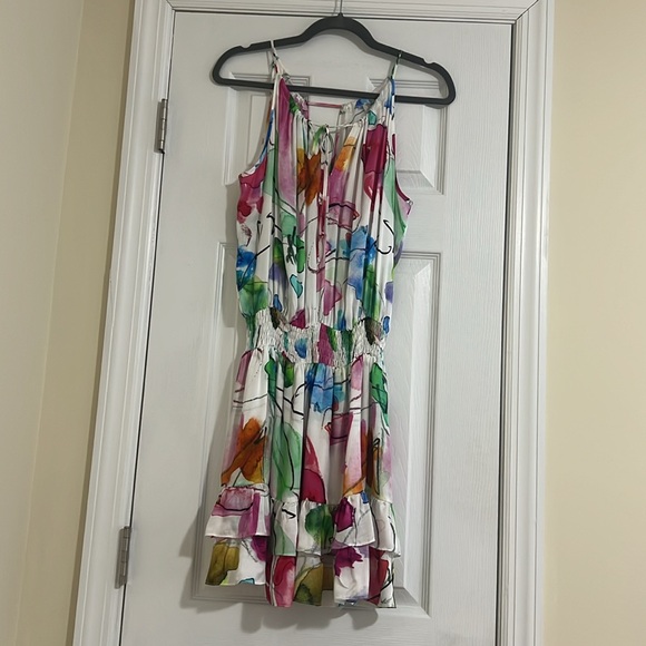 Lola & Sophie New York Floral Halter Mini Dress Size Medium - Picture 8 of 10